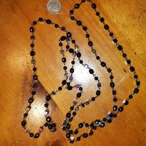 Black Iridescent Beaded Necklace